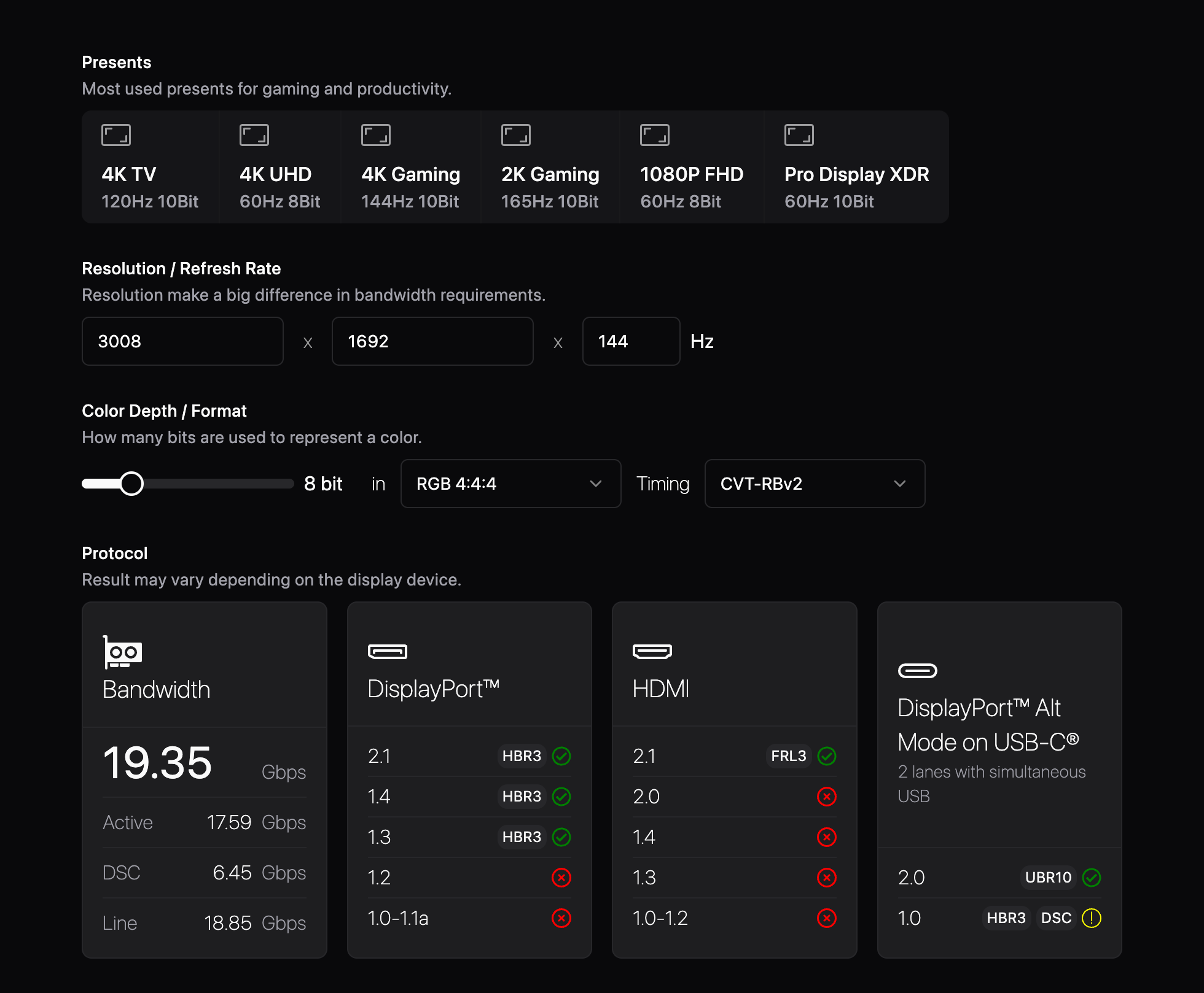Video Bandwidth Calculator screenshot 1 of 1